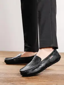 Men's Slip-On Flat Loafers, Casual Business Shoes, Vintage Style, Comfortable Rubber Sole, Suitable for Driving & Outdoor Activities, Walking Shoes