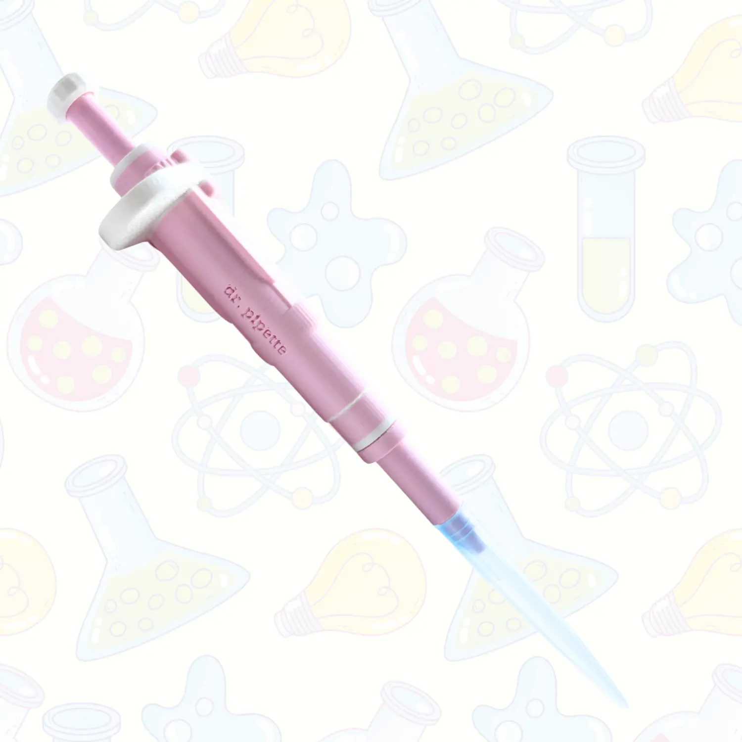 Ultra-Realistic Dr. Pipette Pen (Soft Pink), Non-Retractable, Ballpoint Pens (with 1000µL tip)