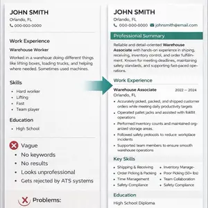 ATS-Friendly Professional Resume & Cover Letter Digital Services for Warehouse Driving Customer Service Medical Courier Roles High-Quality Keyword Optimized Clean Modern Formatting Fast Turnaround Friendly Communication