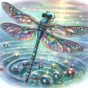 1pcs 5D DIY handmade diamond painting kit, 5D diamond art set, DIY decoration, colorful dragonfly diamond painting kit full round drill DIY, mosaic, diamond art, DIY art home decoration, suitable for Halloween and Christmas.