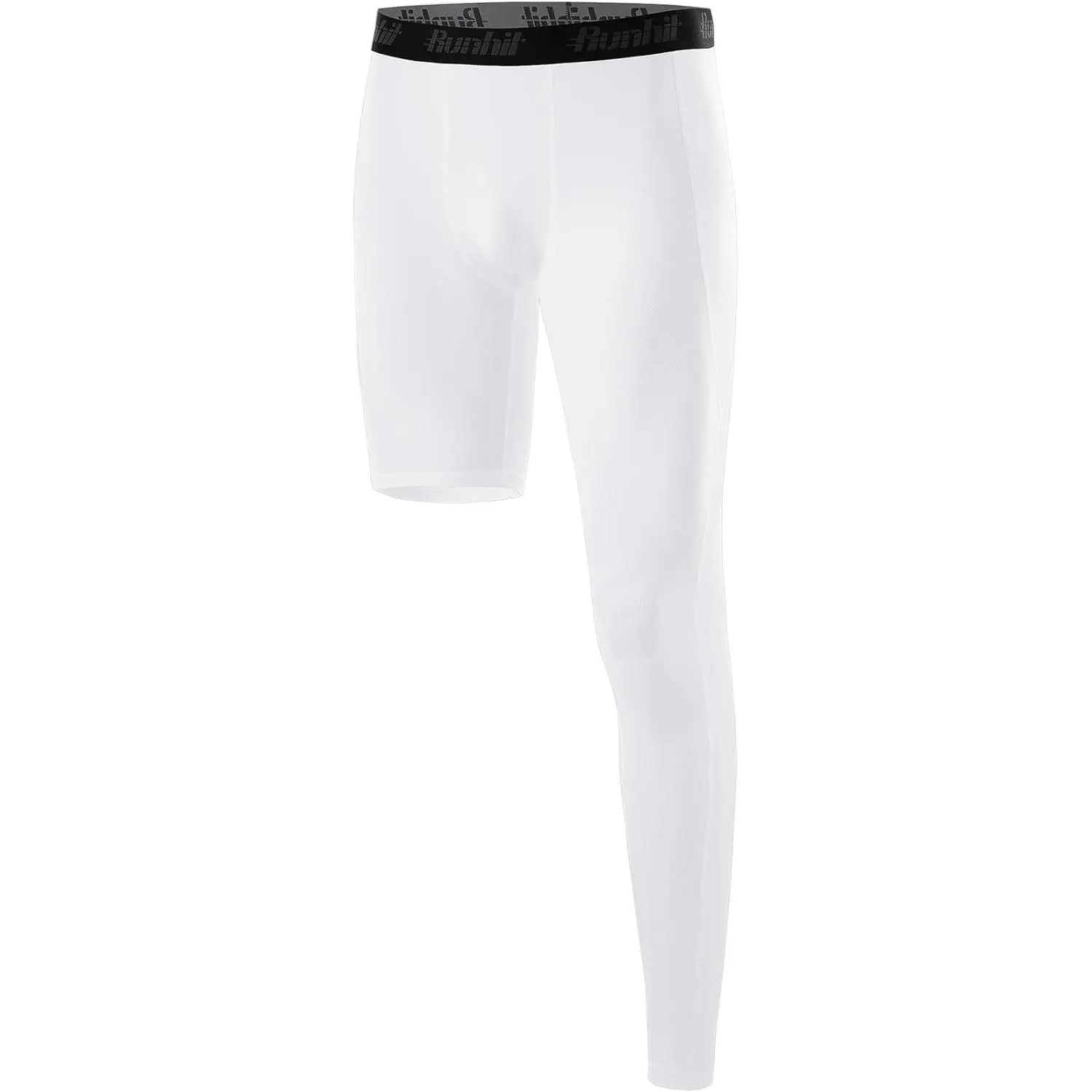 Men's Full Length Single Leg Compression Tights Basketball Sports Base Layer Breathable Athletic Underwear