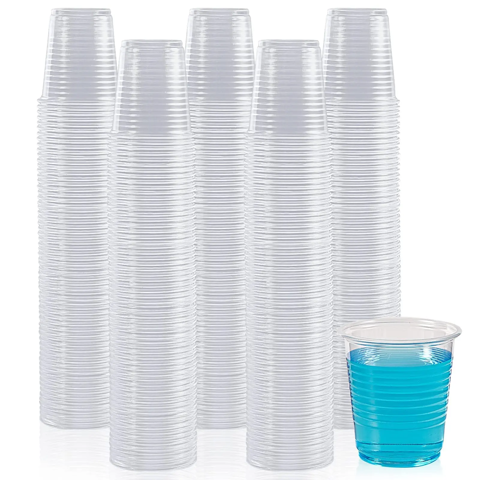 500 Pack 3 Oz Clear Plastic Small Disposable Bathroom Cups  Multi-use Mouthwash & Tasting