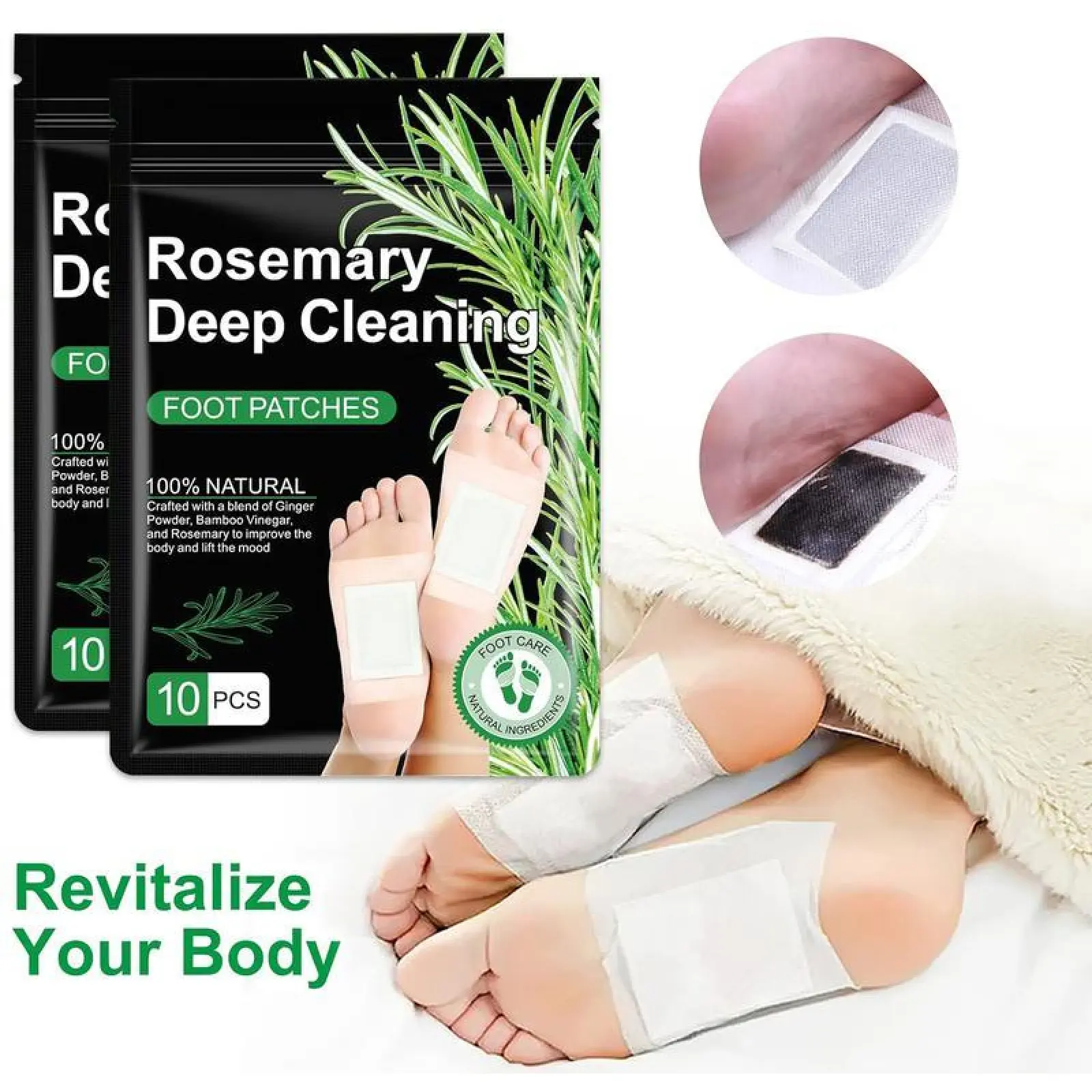 20PCS Natural Herbal Foot Detox Patches -GingerBamboo Deep Cleansing Pads for Stress ReliefToxin Removal, Better Sleep & Wellness FitnessTreatment Healthcare Solution TherapeuticHealthy Therapy