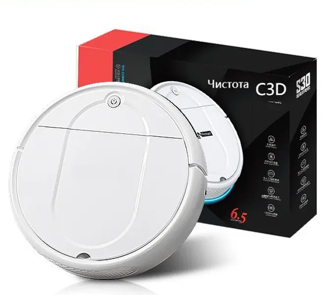 1-Button Minimalist Robot Vacuum, Cordless Rechargeable 3-in-1 Household Appliance for Sweeping, Vacuuming & Mopping