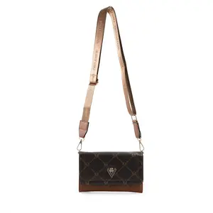 Printed Brown  Cognac Vegan Leather Crossbody Bag Christmas Gifts