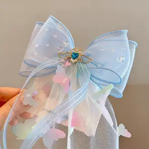 1PC Princess Gradient Butterfly Bow Cute Girls Hairpins Children Headwear Hairgrip Hair Clips Barrettes Hair Accessories