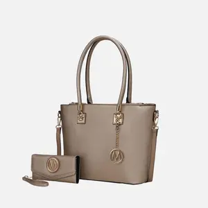 MKF Collection Vanessa Women's Fashion Tote & Wallet Set Handbag by Mia K - Rose Gold