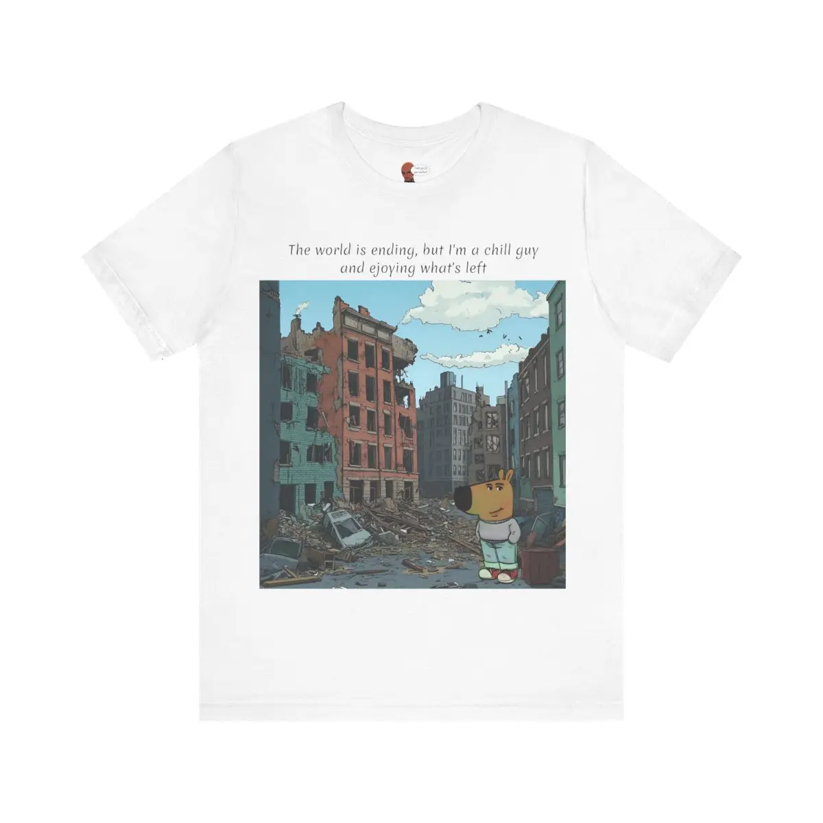 Chill guy Meme T-shirt Crewneck Menswear Casual graphic tee Classic Cotton