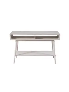 212 MAIN Cambria Series Console Table - Boraam Industries 34412, Zebrano Whitewash Finish, Natural Grain Wood Base, Open Cubbies, Organic-Look Indoor Furniture