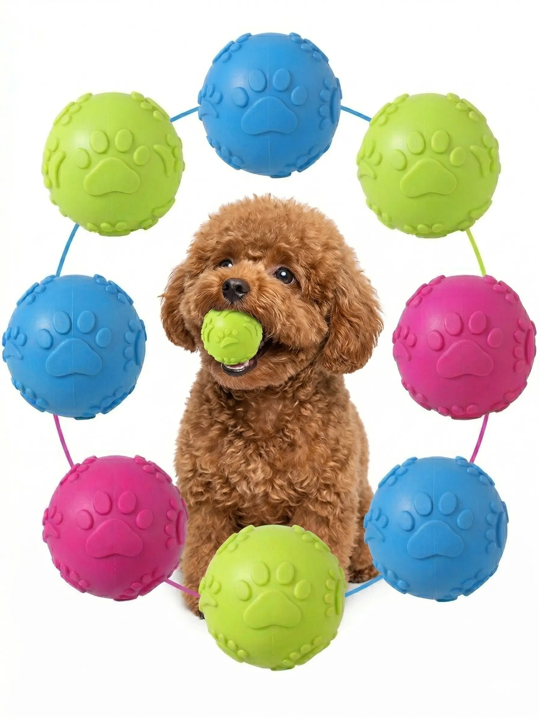 HOLYSTEED Latex Dog Squeaky Toys, Soft Rubber Chew Toys for Dogs, Squeaky Fetch Play Balls for Puppies & Small Pets, 3pcs for Mini & Small Breeds