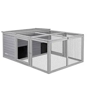 Aivituvin Large Chicken Coop With Run for 2-3 Quails,Ducks (Inner Space 17.46 ft²)-AIR028
