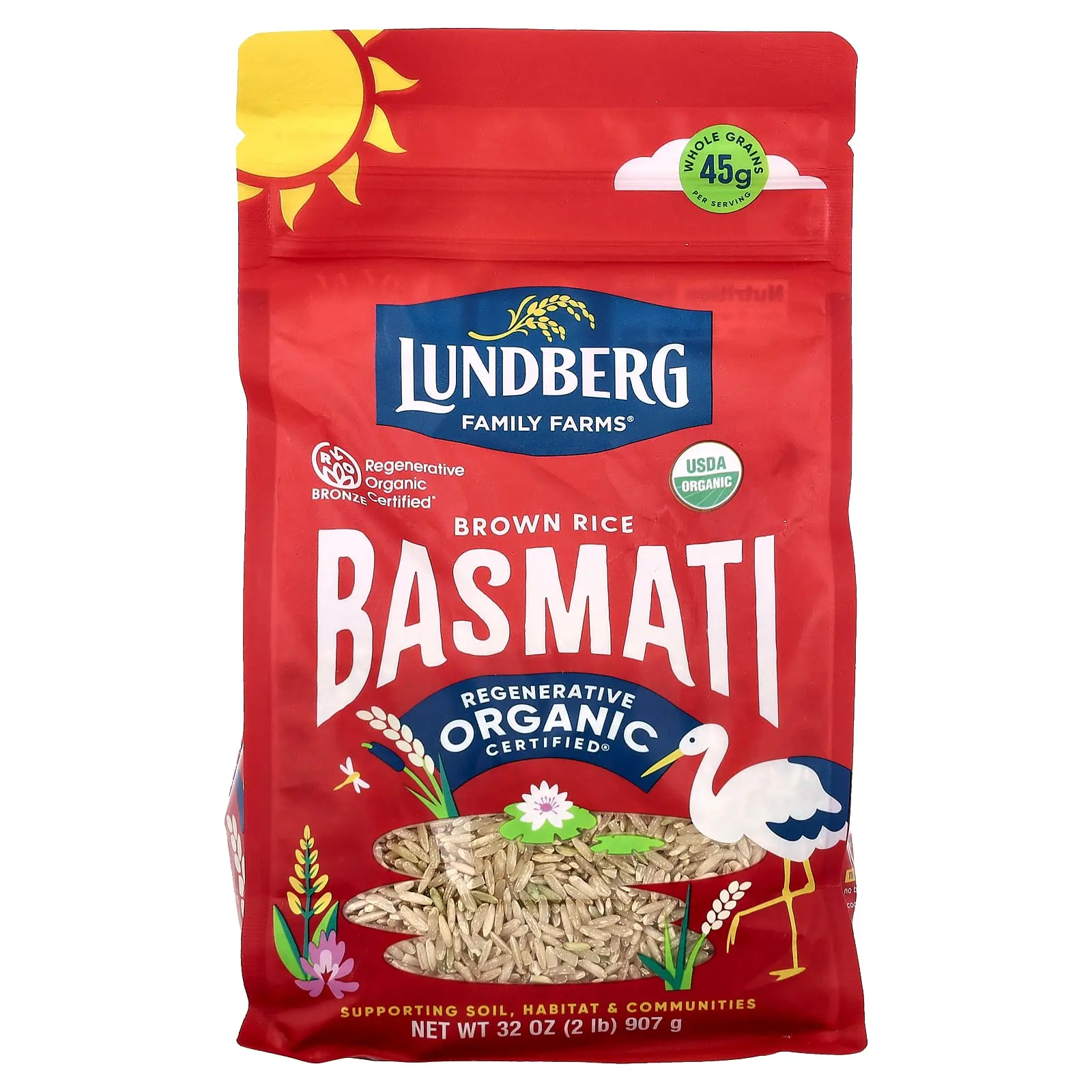 Lundberg Organic Brown Rice, Basmati, 32 oz (907 g) Lundberg Organic Brown Rice, Basmati, 32 oz (907 g)