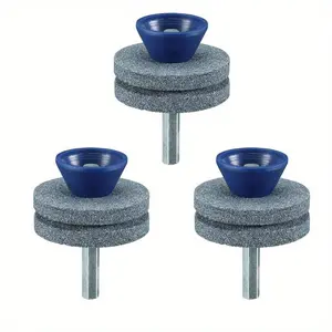 Universal Wear Resistant Lawn Mower Blade Sharpener, Quality Double Layer Corundum Lawn Mower Blade Sharpener For Any Power Drill Hand Drill, Double-Layer Grindstone Not Easy Damage