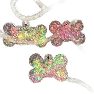 Resin 2 pc Pet identity tags, personalized dog tags and cat tags, custom engraved, easy to ready FREESTYLE