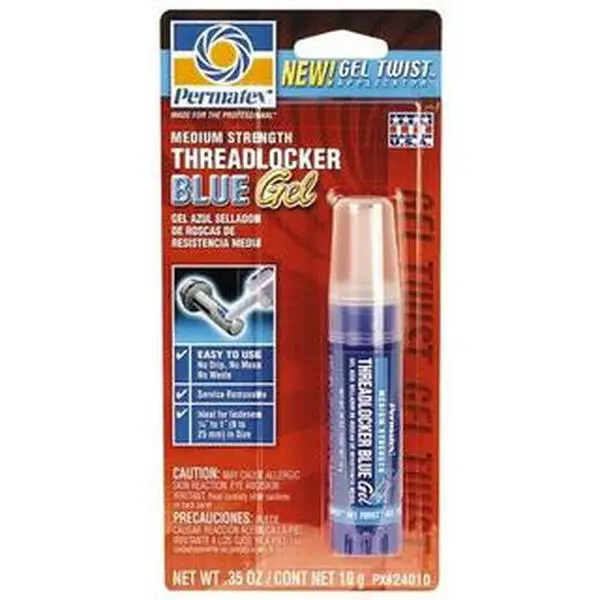 Permatex Medium Strength Blue Gel Threadlocker (Series 240), 10 Gal Tube, 24 Hr Full Cure Time, Hand Tool Removable (24010)