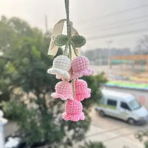 Flower Design Car Rearview Mirror Hanging Ornament, Cute Decorative Pendant, Car Interior Decoration Accessories, Car Trinkets, Car Interior Accessory