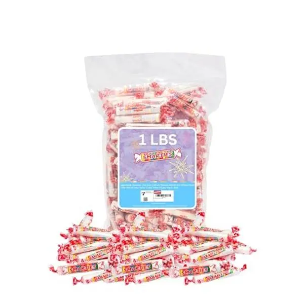 Smarties Candy Bulk Rolls Original Flavor, Gluten & Vegan Free, Classic Sweetness from Family Owned Company Since 1949, Peanut-Free & Dairy-Free, Perfect Halloween, 1 lb Bag