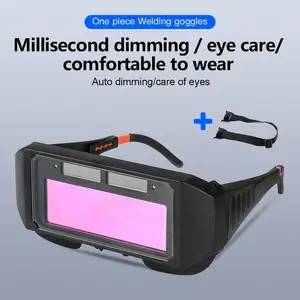 Auto Dimming Welding Glasses with Solar Battery Adjustable Frame Anti-Ultraviolet Infrared Radiation Protection for Gas Steel Welding Cutting