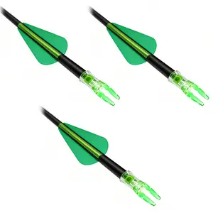 X Lighted Nocks for Arrows with .204'' .233'' .244'' .246'' Inside Diameter with H, S, GT Bushings, High-Visibility Light Up Nocks with ON/Off Switch for Archery Green FEEGO
