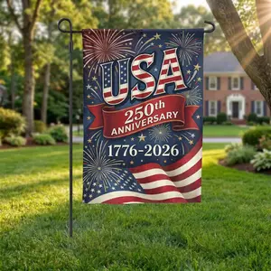 USA 250th Anniversary Garden Flag, 1776–2026 Patriotic Yard Banner, Fireworks Flag Decor