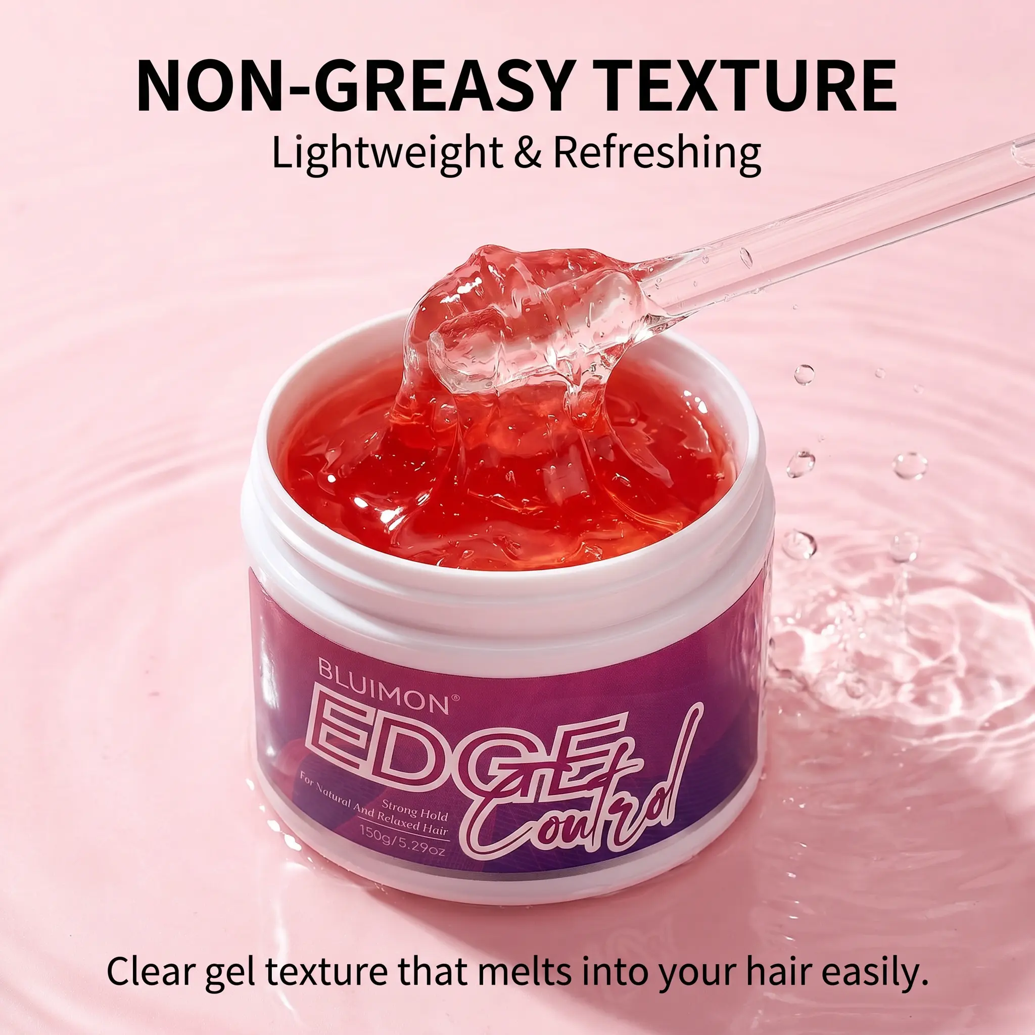 BLUIMON EDGE Control Gel with Castor Oil 5.07 Fl Oz Strong Hold Thick Edges Non-Greasy Non-Flaking No White Cast Long Lasting Supports Hair Growth Natural Formula For All Hair Types Haircare Moisture Moisturize based hair clay based curl cream tiktokshops