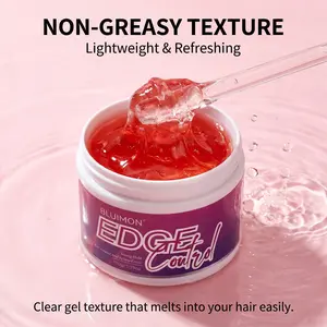 BLUIMON EDGE Control Gel with Castor Oil 5.07 Fl Oz Strong Hold Thick Edges Non-Greasy Non-Flaking No White Cast Long Lasting Supports Hair Growth Natural Formula For All Hair Types Haircare Moisture Moisturize based hair clay based curl cream tiktokshops