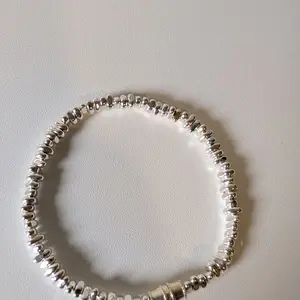 Solid Thai sterling silver bracelet, delicate beaded bracelet with elastic or clasp closure.