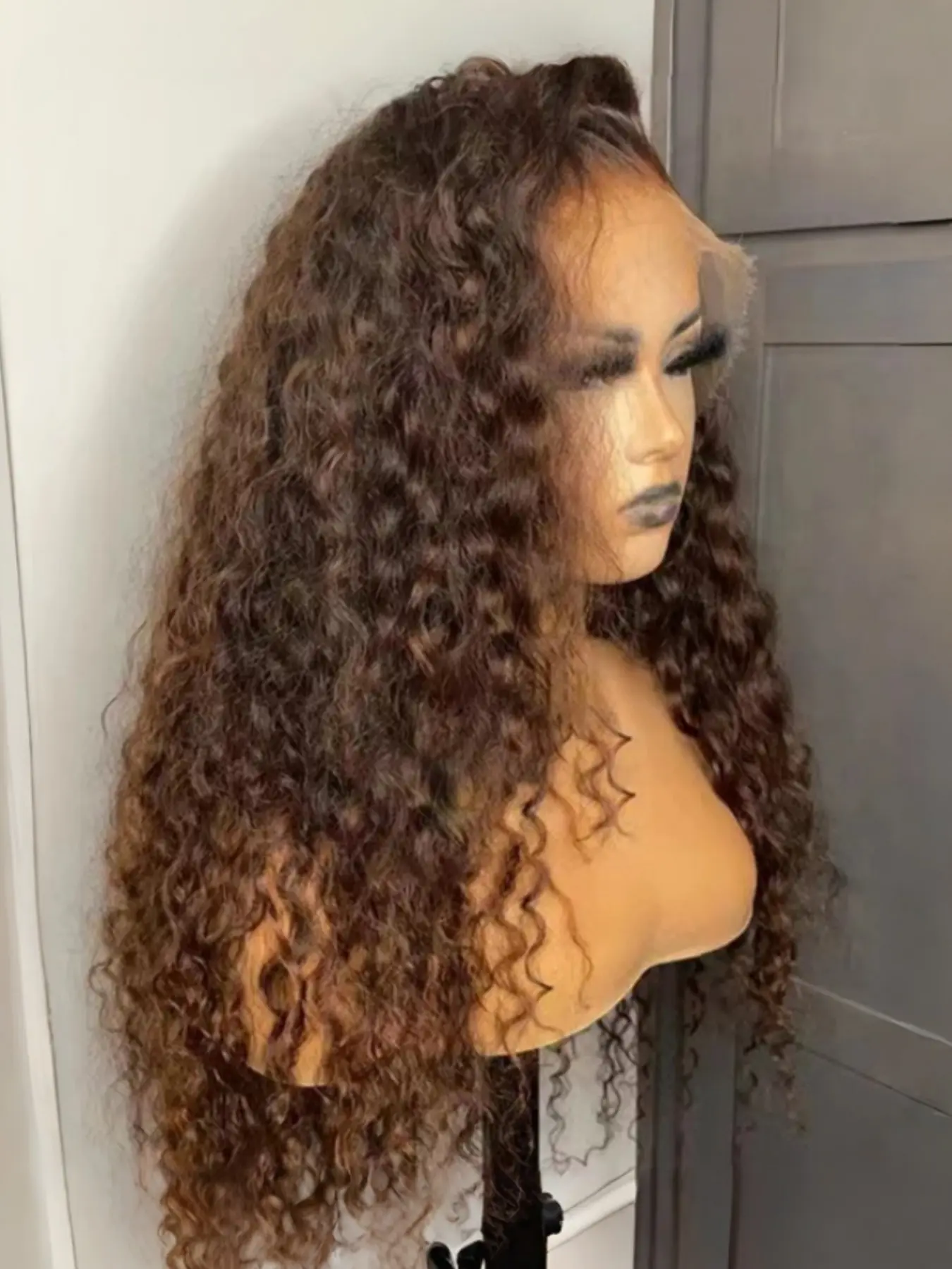 26 Inch Soft Curly Long Lace Front Wig, Synthetic Lace Wigs, Synthetic Hair, Pre-Combed Baby Hair, Suitable for Women Daily Wear, 180 Density, All Seasons