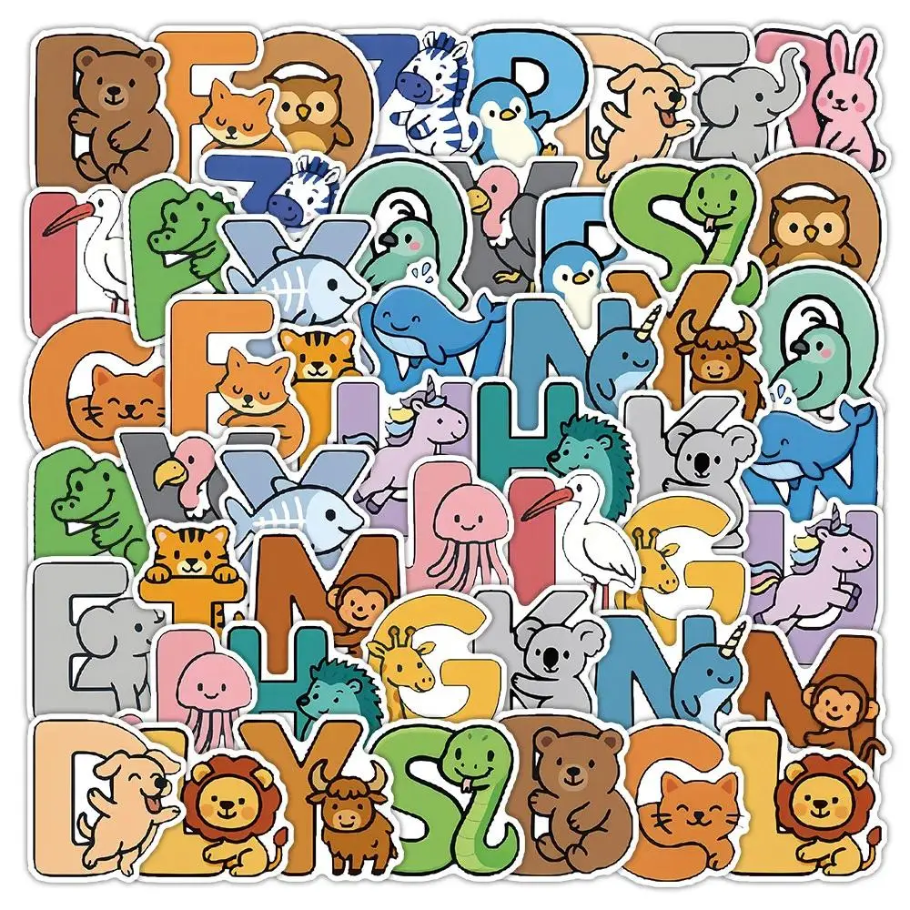 52 Pieces Animal Alphabet Stickers - Perfect for Kids' Learning & Craft Projects Papery Pop Store