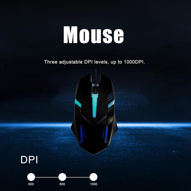 Mobile Gaming Keyboard and Mouse Set with Converter, One-Handed RGB Backlit Gaming Keyboard, Wired Gaming Mouse, Mouse Pad for Android iOS Phones, Perfect for PUBG Mobile, FPS Games - All-in-One Gaming Kit for Smartphone Gamers