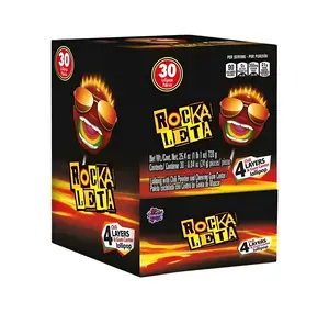 Sonrics Rockaleta Tamarindo Lollipop Box (30 Count) Spicy Sweet Mexican Candy Snack Bonbon Candies, Dulces Mexicanos