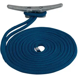 212 MAIN Double Braided Heavy Duty Nylon Marine Rope, 0.37 in. x 15 ft. Blue Synthetic Rope for Boat Mooring with Braided Strength
