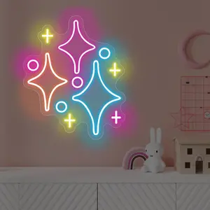 Creative Geometric Design LED Neon Sign, USB Powered Star Shaped Neon Sign, Decorative Neon Light For Home Living Room Bedroom, Led Signs