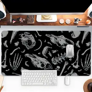 Dinosaur Skeleton Pattern Mouse Pad, Rectangle Gaming Mouse Pad, Non-slip Mousepad, Office Desk Keyboard Mouse Mat for Home Office Game Room Desk, Desk Accessories