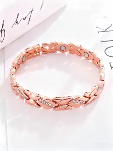 Women's Leaf Bracelet, Pure Copper Magnetic Bracelet with 3500-Gauss Effective Magnets, Fun Accessory for Outdoor Activities, Exquisite Bracelet, Magnetic Bangle Jewelry
