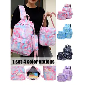 3-Piece Set School Backpacks for Girls, Large Capacity Casual Travel Bags, Cute Princess Laptop Backpacks, New Outdoor Book Bags