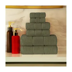 Superior Soft Zero Twist Cotton Waffle Honeycomb 6PC Towel Set