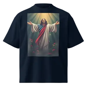 Unisex organic oversized high neck t-shirt