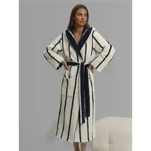 【COZY Soft Plush Feel】Thick and Plush Hooded Long Robe | Loose and Cozy Casual Fit with Waist - Tying Belt, Side Pockets and Front Slit Design | Soft and Warm Material Resembling Coral Fleece | Ideal for Home Leisure