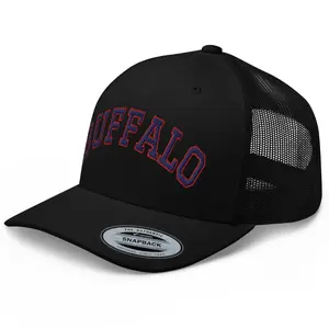 RIVEMUG NG Buffalo Embroidered Curved Bill Trucker Hat Mid Crown Adjustable Sport Cap
