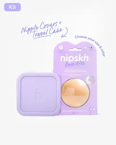Nipskin KIT Take Me All A-round  Reusable Round Silicone Nipple Covers with Travel Case