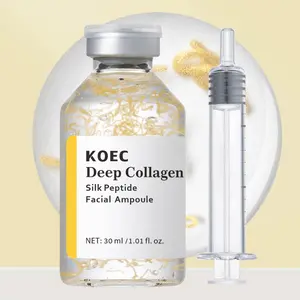 Deep Collagen Silk Peptide Intensive Ampoule | Korean Anti-Aging Serum for Face, Firming Deep Hydration, Improve Elasticity and Radiance, 72H Hydration