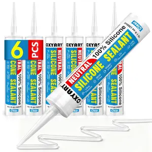 Clear Silicone Caulk & Sealant 6 Pack - 100% Waterproof Shrink & Crack Proof Caulking for Kitchen Bathroom Toilet Sink Window & Door, 10.1 FL.OZ/300ml