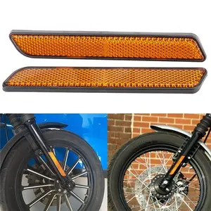 Motorcycle Side Reflector 2pc Front for Lower Leg Sliders Dyna Softail Sportster FXD