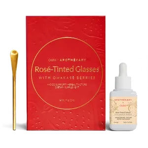 Apothékary Rosé-Tinted Glasses x Oishii Omakase Berries - Limited Edition - Mood & Skin Support Liquid Herbal Drops* Alcohol-Free, Certified Organic, Non-GMO Project Verified, Certified Gluten-Free, PETA Certified Vegan & Cruelty-Free, Third Party Tested