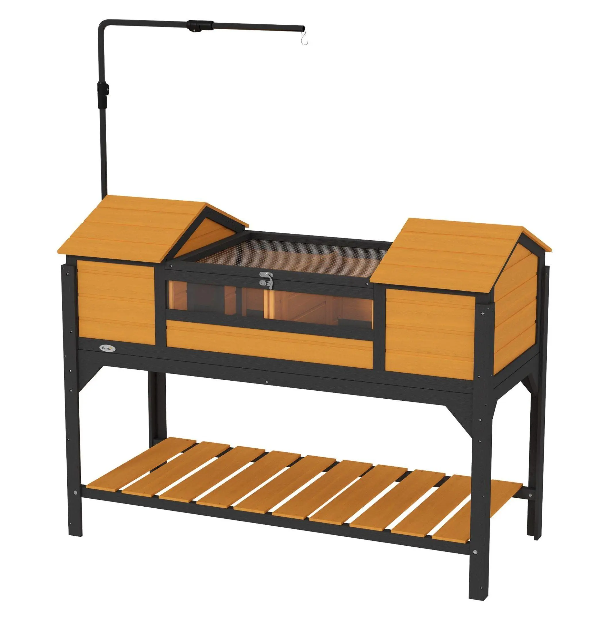 Tortoise Enclosure Tortoise House with Lamp Holder, Dual Hide Houses, Open Lid, Yellow - Reptile Habitat for Indoor Tortoises