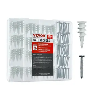 Drywall Anchors Self Drilling Anchors 100PCS in 50 Sets Screw & AnchorsVEVOR Super Brand Day
