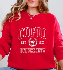 Cupid University Sweatshirt Valentine's Day Crewneck Hoodie