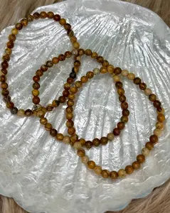 Picture Jasper 4mm Sphere Bracelet