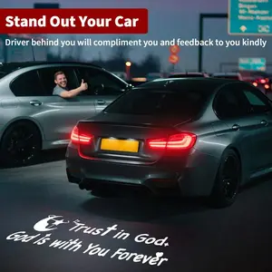HEXIBII Compatible with LED License Plate Light for Tesla BMW Audi Volkswage Models, Rear Trunk Light with Stylish Projection Feature ,Decorative lights (Trust in God , love,Valentine's Day gift )
